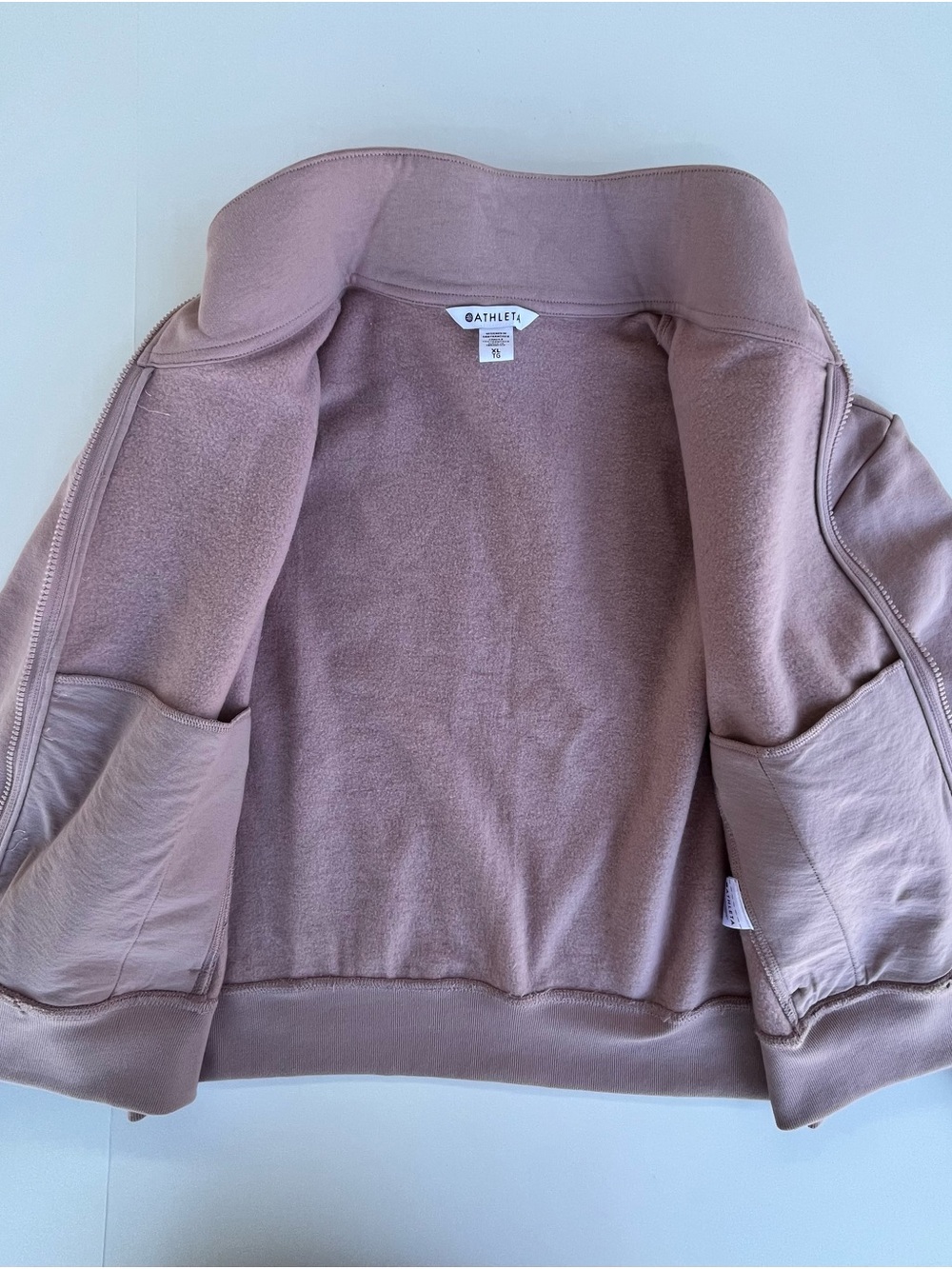 Mauve Athleta full zip fleece hoodie XL cropped - Picture 3 of 8